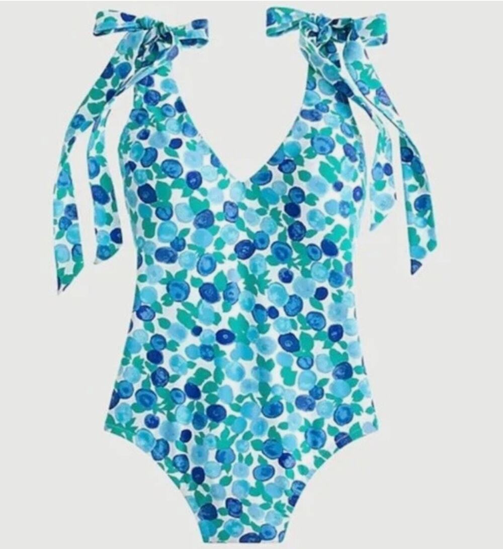 J.Crew Eco One-Piece Swimming Suit in Blueberry Flora size 6
